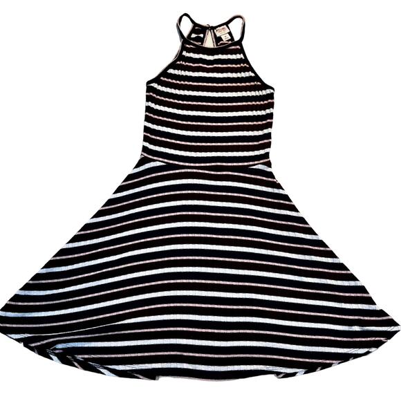 Mossimo Supply Co Mini Dress Knit Navy Burg Pink White Fit & Flaire Woman's XS - Picture 1 of 11